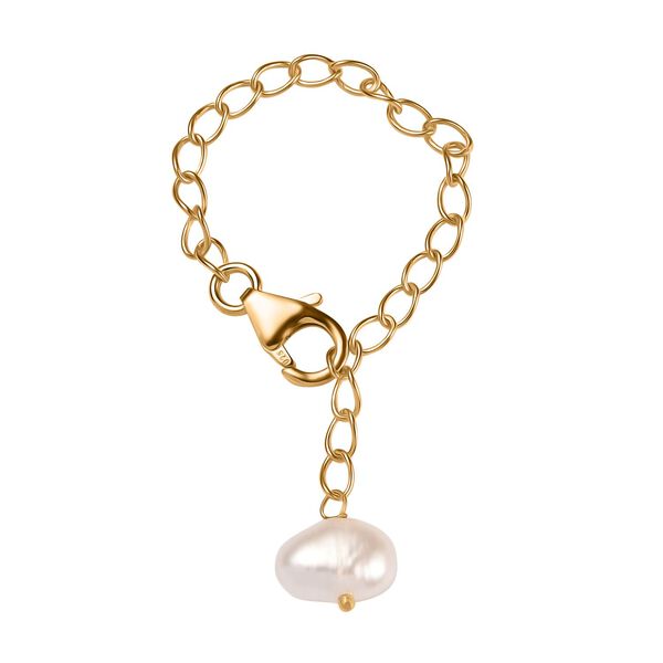 S&uuml;&szlig;wasser Perle Extender mit Karabinerverschluss, 925 Silber 750 vergoldet