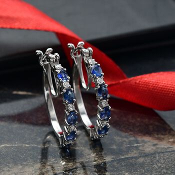 D'Joy Ceylon Saphir und Moissanit Ohrringe - 2 ct.