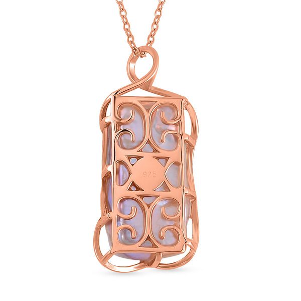 Rosa Keshi Perle Anhänger mit 45cm Kette image number 6