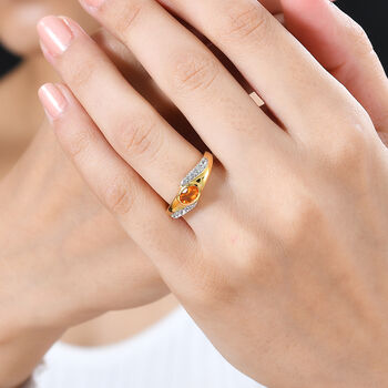 Feueropal und Zirkon Ring - 0,58 ct.