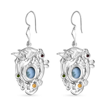 D'Joy Royal Bali Larimar, Citrin, Rhodolith Granat und Chromdiopsid Ohrringe - 9,76 ct.