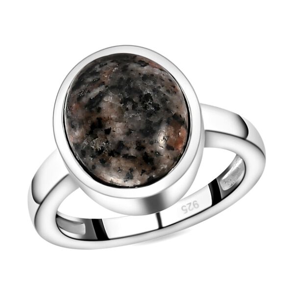 Natürlicher Yooperlith-Ring, 925 Silber platiniert, ca. 4,95 ct image number 4