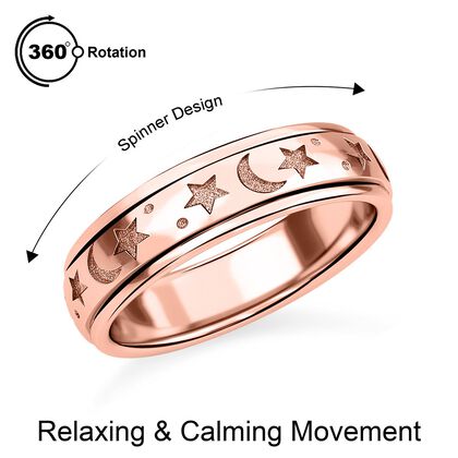 Mystischer Anti-Stress-Spinning-Ring, rosévergoldetes Silber