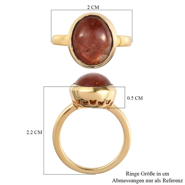 Sonnenstein Ring, 925 Silber vergoldet  ca. 4,85 ct image number 7