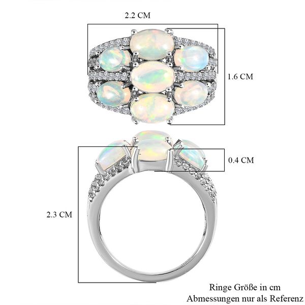 Nat&uuml;rlicher, &auml;thiopischer Welo Opal Ring, 925 Silber platiniert (Gr&ouml;&szlig;e 20.00) ca. 3.44 ct image number 7