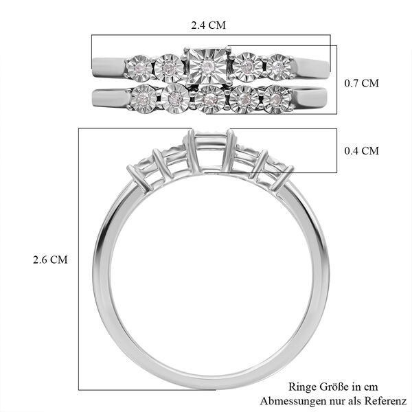 2er Set - Diamant Stacking Ringe - 0,10 ct. image number 6