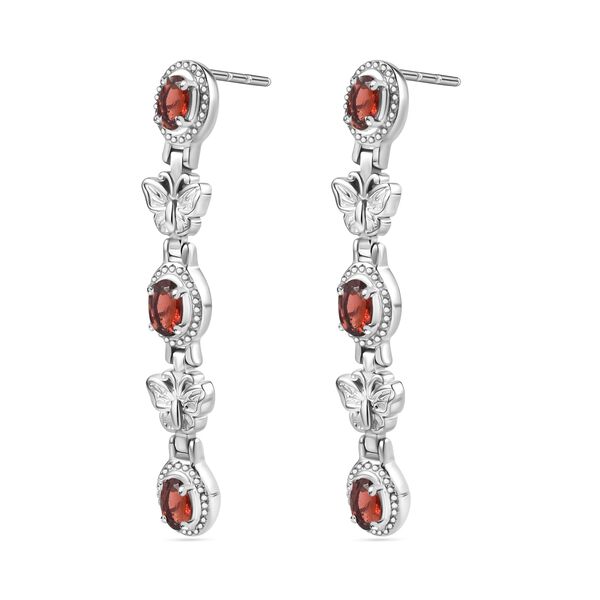 Rote Granat Ohrringe - 3,34 ct. image number 5