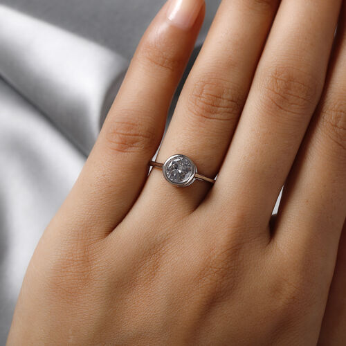 LUSTRO STELLA Weißer Zirkonia Ring 925 Silber platiniert  ca. 2,05 ct image number 0