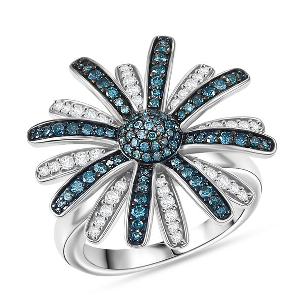 D'Joy blauer und weißer Diamant Ring - 0,98 ct. image number 3