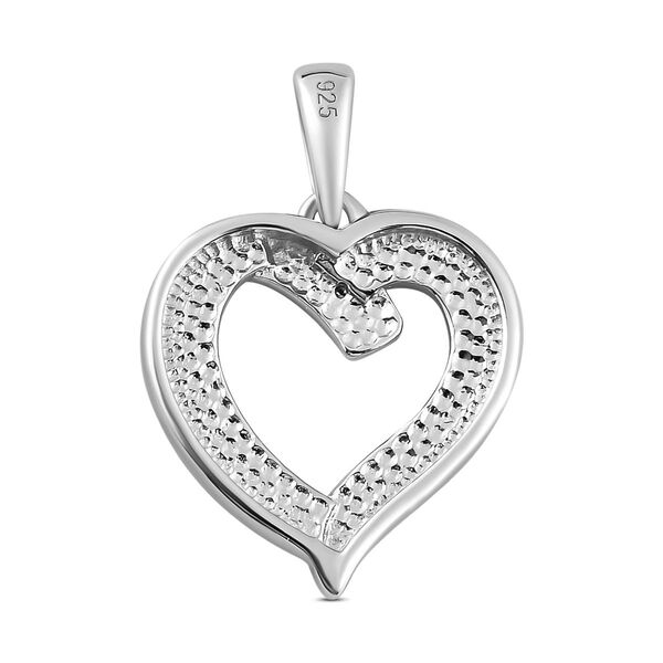 Blauer Diamant Herz Anhänger 925 Silber platiniert image number 5