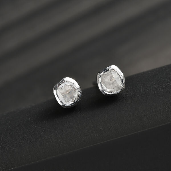 Weißer Diamant Ohrringe 925 Silber rhodiniert ca. 0.15 ct image number 1