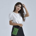 Sencillez - Handy Crossbody Tasche aus 100% echtem Leder mit Sichtfenster, 12x1x18cm, Grün image number 1