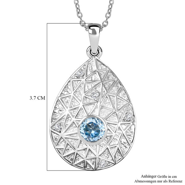 EVER TRUE Himmelblauer Topas, Wei&szlig;er Topas Schmuckset ca. 50 cm ca. 1.12 ct image number 5