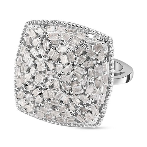 Weißer Diamant-Ring, 925 Silber platiniert (Größe 20.00) ca. 1.00 ct image number 0