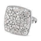 Weißer Diamant-Ring, 925 Silber platiniert (Größe 20.00) ca. 1.00 ct