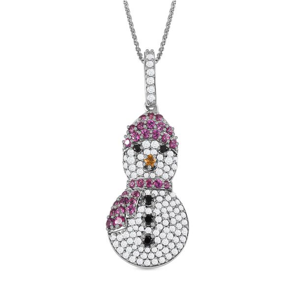 GP Italian Garden Kollektion - Rhodolith Granat, schwarzer Spinell und Multi-Edelstein-Anhänger mit Kette - 2,33 ct. image number 0