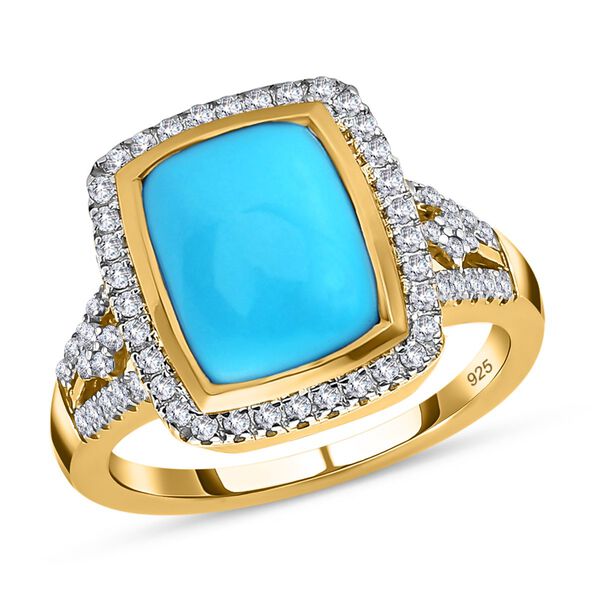 Sleeping Beauty T&uuml;rkis und Zirkon Halo Ring - 5,94 ct. image number 4