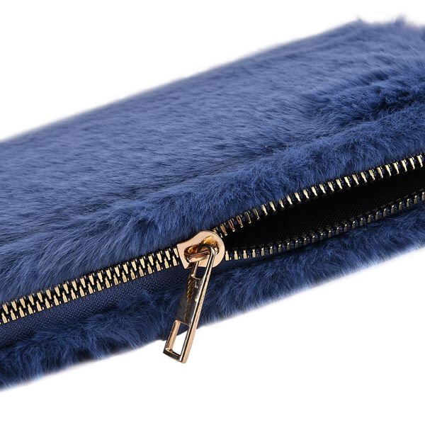 Kunstfell Brieftasche, Dunkelblau image number 6