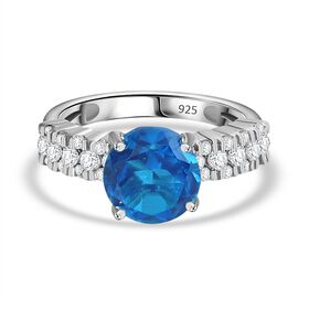 Karibik Quarz und Zirkon Ring - 3,94 ct.