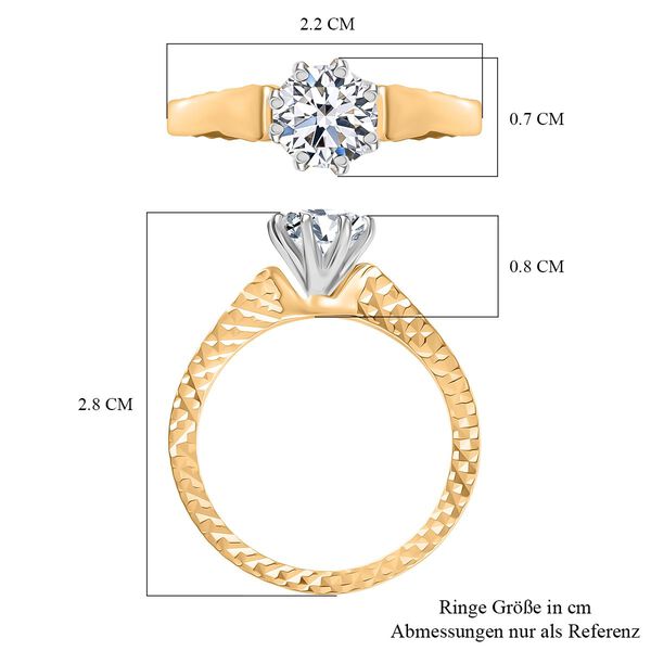 LUXURIANT DIAMOND -Lab Grown Diamant SI Ring 925 Silber 750 Gelbgold Vermeil (Größe 17.00) ca. 1.00 ct image number 6