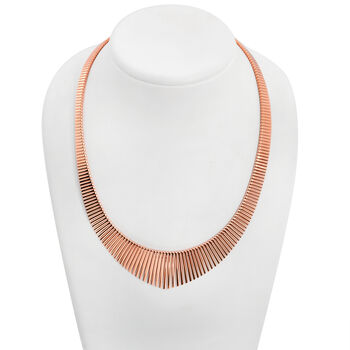 Gro&szlig;e Kleopatra-Halskette in ros&eacute;vergoldetem 925 Silber 45cm