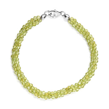 Nat&uuml;rliches Peridot-Armband, ca 19 cm, 925 Silber ca. 33,98 ct