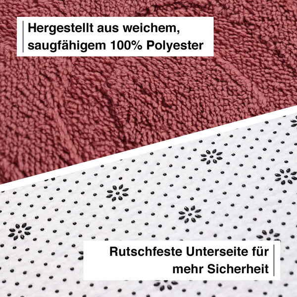 Badgarnitur mit rutschhemmender Rückseite, Bordeaux image number 4