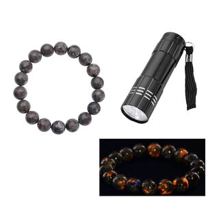 Natürliches, flexibles Yooperlith Armband, 18 cm, ca. 129,50 ct