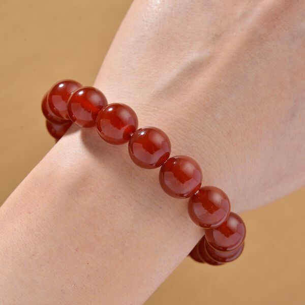 Roter Achat Armband Flexibel, ca. 215.00 ct image number 2