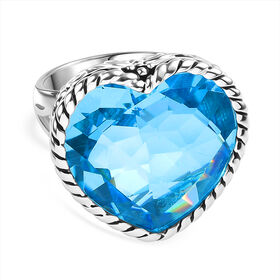 Sajen Silber - AAA Paraiba Quarz Ring 925 Silber rhodiniert (Größe 17.00) ca. 25.05 ct