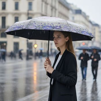 Sturmfester Poket-Regenschirm mit floralem print, leichtgewicht 261gr, mit UV-Schutz  91cm, Glasfaser rahmen, Blumenwiese