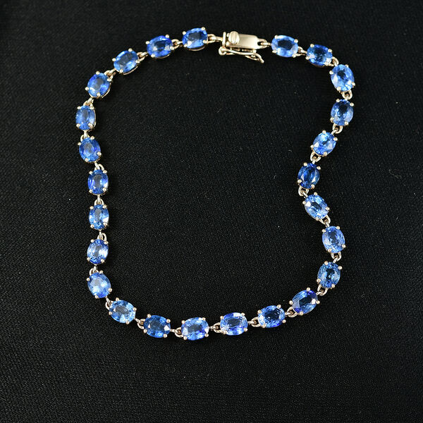 LUXORO AAA blaues Ceylon-Saphir 19cm Armband in 585 Gelbgold - 11,05 ct. image number 2