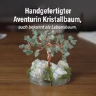 Handgefertigter Lebensbaum aus grünen Aventurin-Heilsteinen, Glücksbaum mit natürlichen Kristallen und Kupferdraht, ca. 8 x 12 cm