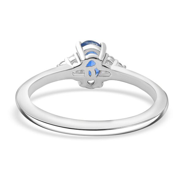 Nat&uuml;rlicher Kaschmir-Kyanit, Wei&szlig;er Zirkon Ring 925 Silber platiniert (Gr&ouml;&szlig;e 16.00) ca. 0,67 ct image number 6