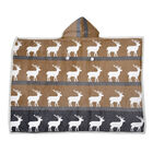 Hoodie-Decke mit Sherpa-Futter, Hirsch-Muster, Größe 150x200 cm, Schwarz und Braun image number 1