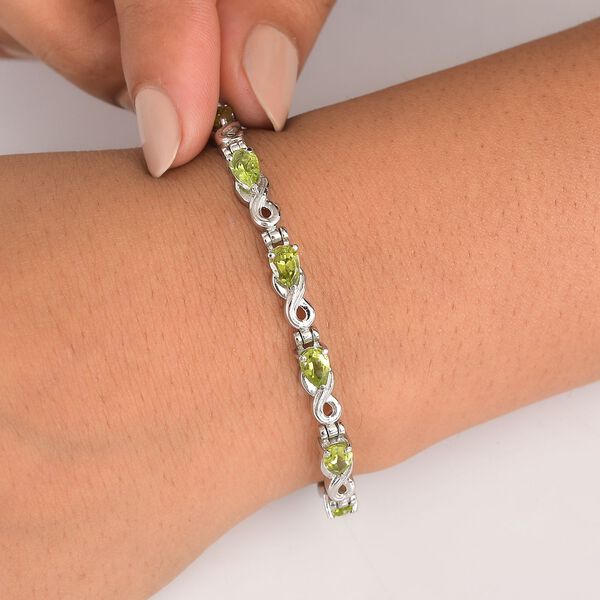 Nat&uuml;rliches Peridot Armband, ca. 19 cm 316L Edelstahl ca. 5.64 ct image number 3