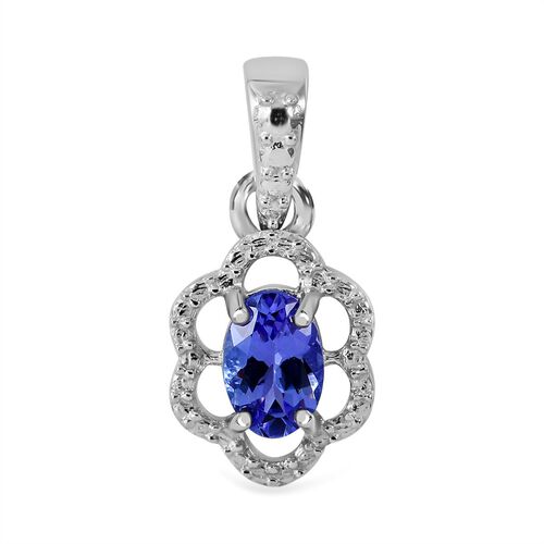AAA Tansanit Anhänger, 925 Silber platiniert ca. 0.45 ct image number 0