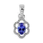 AAA Tansanit Anhänger, 925 Silber platiniert ca. 0.45 ct
