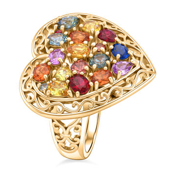 Mehrfarbiger Saphir Herz Ring - 3,27 ct.