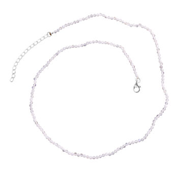 Regenbogen Mondstein 45+5cm Halskette - 13,60 ct.