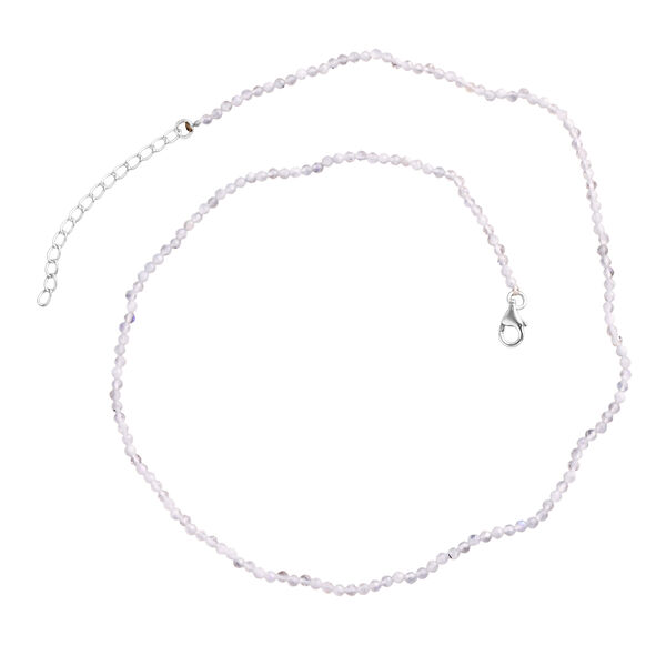 Regenbogen Mondstein 45+5cm Halskette - 13,60 ct.