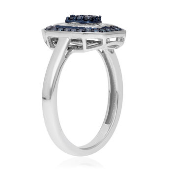 Blauer und wei&szlig;er Diamant-Ring, - 0,50 ct.