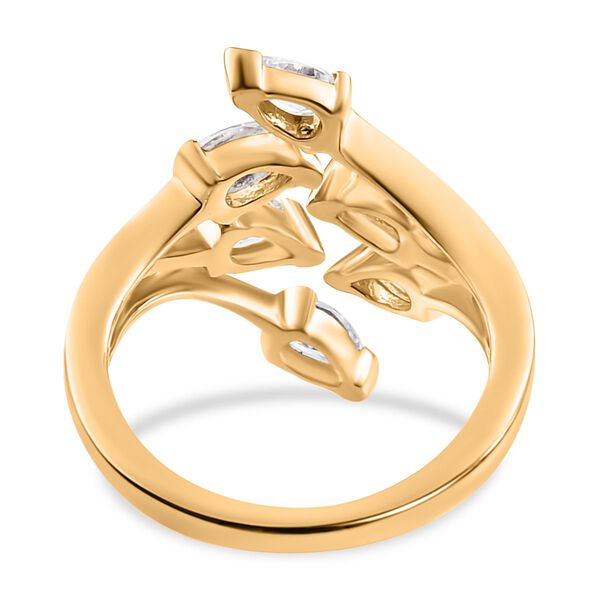 LUSTRO STELLA - feinster Zirkonia Bypass-Ring, 925 Silber vergoldet image number 6