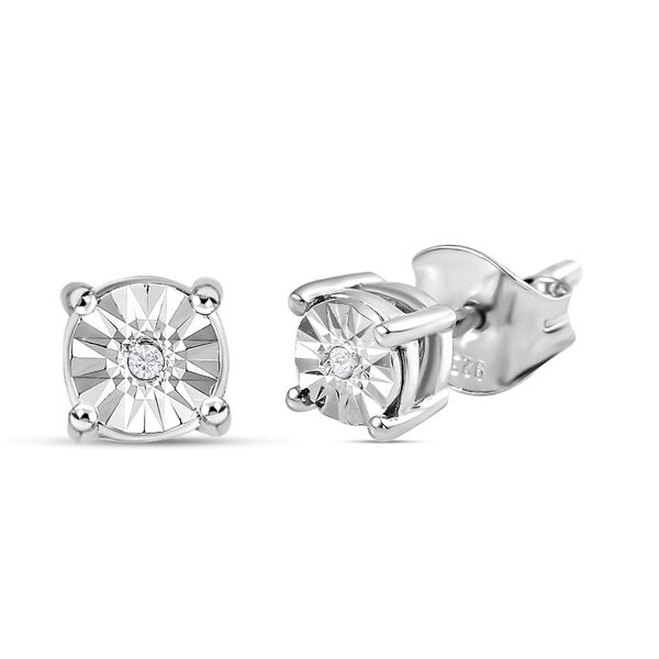 2er-Set- wei&szlig;er Diamant-Anh&auml;nger und Ohrringe image number 6