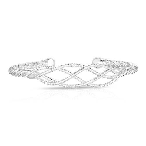 Geflochotenes Armband, Flexibel, Messing rhodiniert, ca. 19,20g image number 0