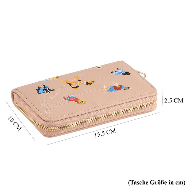 PU-Geldb&ouml;rse mit RFID-Schutz, Hundemuster, 15,5x2,5x10cm, Rosa image number 7
