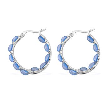 Blaue simulierte Opal-Inside-Out-Creolen