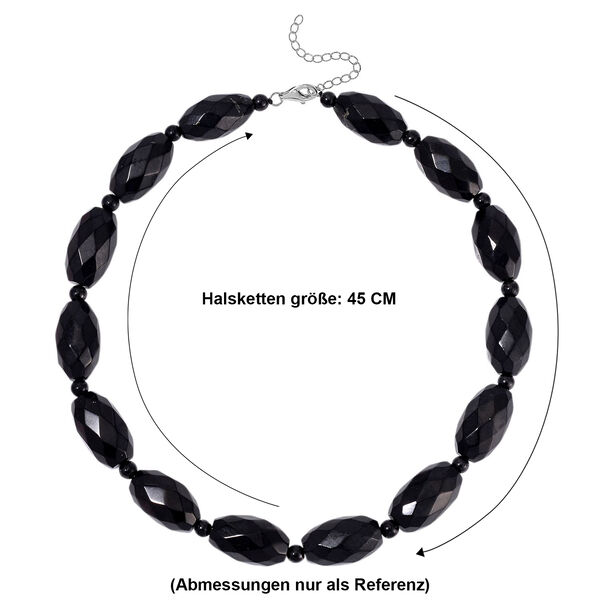 SEHR SELTEN - Shungit Halskette ca. 45cm + 5cm extender, 925 Silber rhodiniert ca. 590.00 ct image number 5