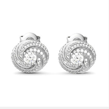 AAA Zirkonia Knotten Design Ohrringe, Messing rhodiniert