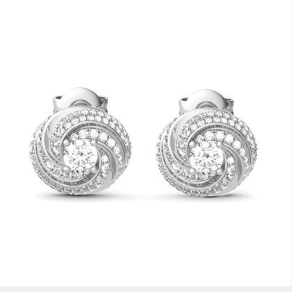 AAA Zirkonia Knotten Design Ohrringe, Messing rhodiniert